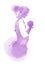 Watercolor yoga or exercise pregnant woman silhouette on white b