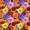 Watercolor zinnia pattern