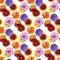 Watercolor zinnia pattern