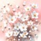 Watercolors of a bunch of white flowers with pink background by generative AI