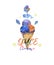 Watercolot space cream and flying whale on baloon and rockets, cute illustration galaxy ice cream popsicle over light