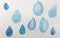 Watercolour blue and white water drop indigo pattern background illustration