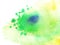 Watercolour bright colourful green hand drawn background or template