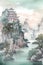 Watercolour chinese gardens landscape watercolor painting jia jian art