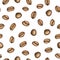 Watercolour coffee beans hand drawn seamless patterns