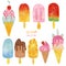 Watercolour ice cream summer set