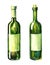 Watercolour illustration of 2 wine bottles