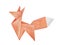 Watercolour illustration of Origami Fox.