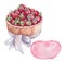 Watercolour illustration strawberry cake, sweet birthday pie