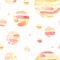 Watercolour Lovely cute seamless pattern. Aquarelle circle colors. Yellow and red round spots on white background.