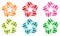 Watercolour pattern - Set of six abstract flowers