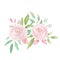 Watercolour Pink White Bouquet Garland Flower Hand Painted Summer