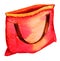 Watercolour red beach bag, hand drawn illustration, sketch