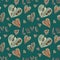 Watercolour seamless pattern for Valentine\\\'s Day, holiday rustic decor