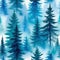 Watercolour Seamless Surface Modern Delicate Misty Foggy Eco Line of Pine Spruce Fir Forest on White Isolated Wallpaper Home