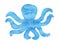 Watercolour shape of big Octopus with eight tentacles. Symbol of logic, creativity, potential, emotions.