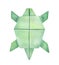 Watercolour sketch of Origami Turtle.