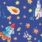 Watercolour space pattern children illustration