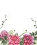 Watercolour vintage flowers arrangement