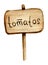 Watercolour wooden board with title tomatos, hand draw illustration of frame,spase of text, sketch, brown colour