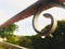 Waterdrop hang on steel rusty railing