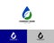 Waterdrop leaf logo icon design template element