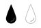 Waterdrop linear icon vector, black and white version