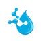 Waterdrop molecule technology icon vector concept design template