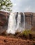 Waterfall Athirapally down angle view from distance