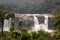 Waterfall Athirapally front view from distance with green forest