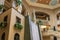 The waterfall atrium surrounded by lush green trees and plants at The Venetian Resort and Hotel in Las Vegas Nevada
