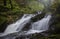 Waterfall in autumn coloured Scottish woodland