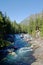 Waterfall on Avalanche Creek going-to-the sun