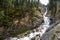 Waterfall Barskon in mountains of Tien Shan