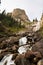 Waterfall , Barskoon gorge, Issyk Kul region, Kyrgyzstan .