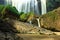 Waterfall and Basalt Stones in The Rain Forest