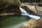 Waterfall at The Basin granite pothole, White Mountains, New Ham