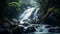 waterfall in beautiful lush forest generated by AI tool