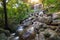 Waterfall beautiful in rain forest at Soo Da Cave Roi et Thailand