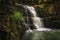 The waterfall behind Dinas Rock