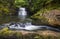 The waterfall behind Dinas Rock