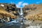 Waterfall Bergarfoss in Hornafjordur in Iceland