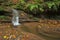 Waterfall Butzerbachtal during fall in Germany.