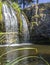 Waterfall Cascade des Veyrines near Allanche in French highlands, Auvergne, Cantal, France