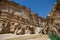 Waterfall cascading through desert canyon in Tamaqzah, Tunisia