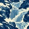 waterfall cascading down a rocky cliff. AI Generated