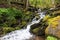 Waterfall cascading over the rocks near Wild Cherry Branch in the Great Smoky Mountains NP