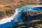 Waterfall cascading with a thunderous roar in the Torres del Paine