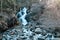 Waterfall in the Comapedrosa Natural Park in Arinsal, La Massana, Andorra.