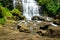 Waterfall, countryside landscape in a village in Cianjur, Java, Indonesia